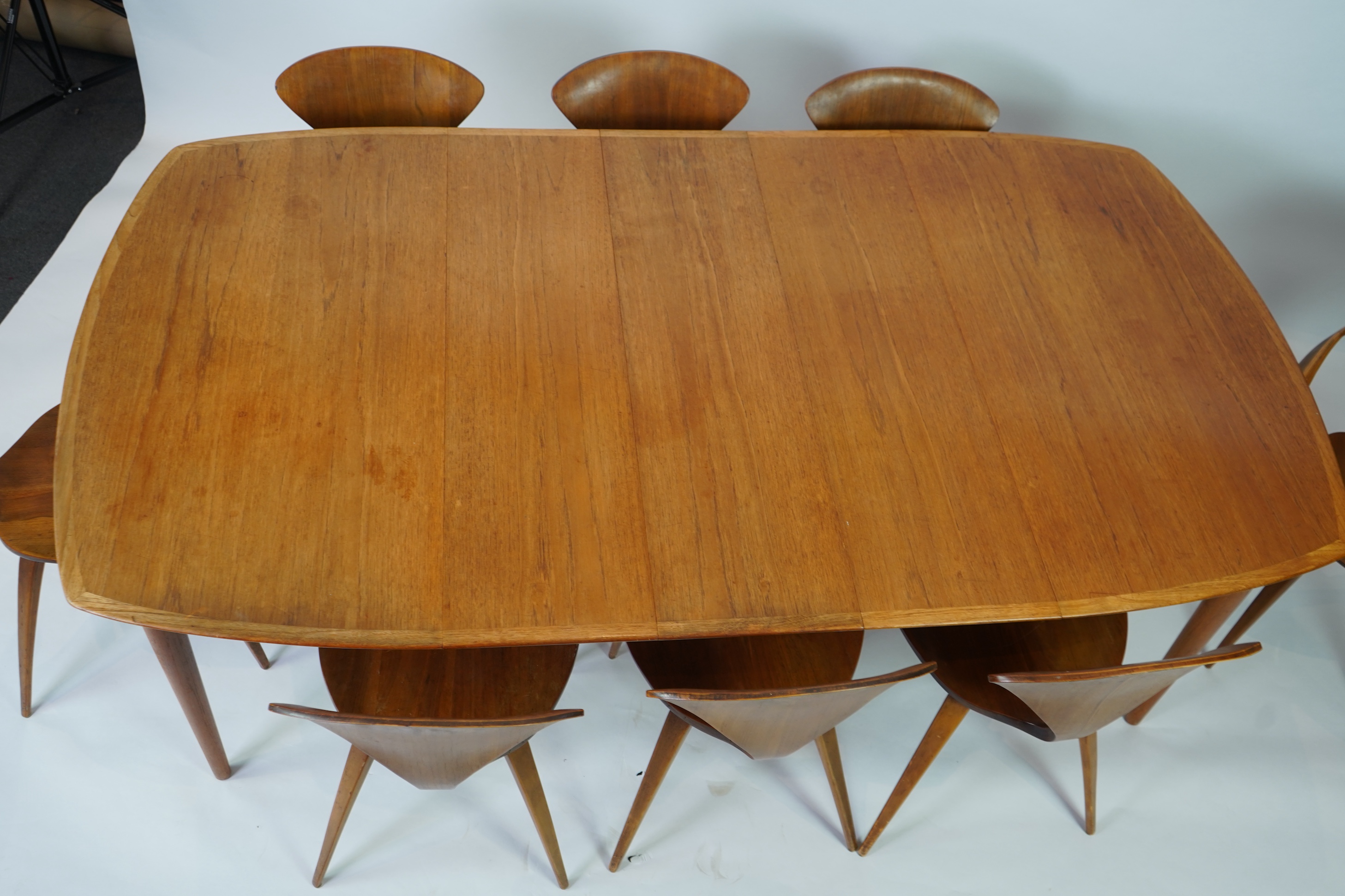 Norman Cherner (American, 1920-1987) for Plycraft (Bernardo): A set of eight plywood 'Pretzel' chairs